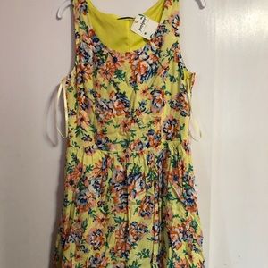 Yellow Floral A-Line dress